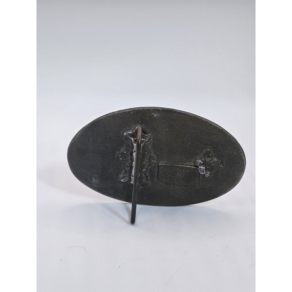 Vintage Pewter Pelco belt buckel Cast Metal Made In Tulsa 4in X 2.5 Size - Picture 5 of 8